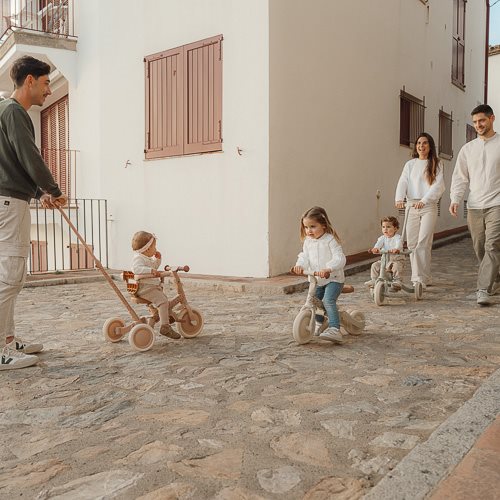 4-in-1 Driewieler Kinderwagen Tricycle – Pink