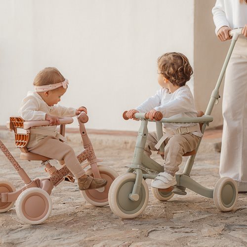 4-in-1 Driewieler Kinderwagen Tricycle – Pink