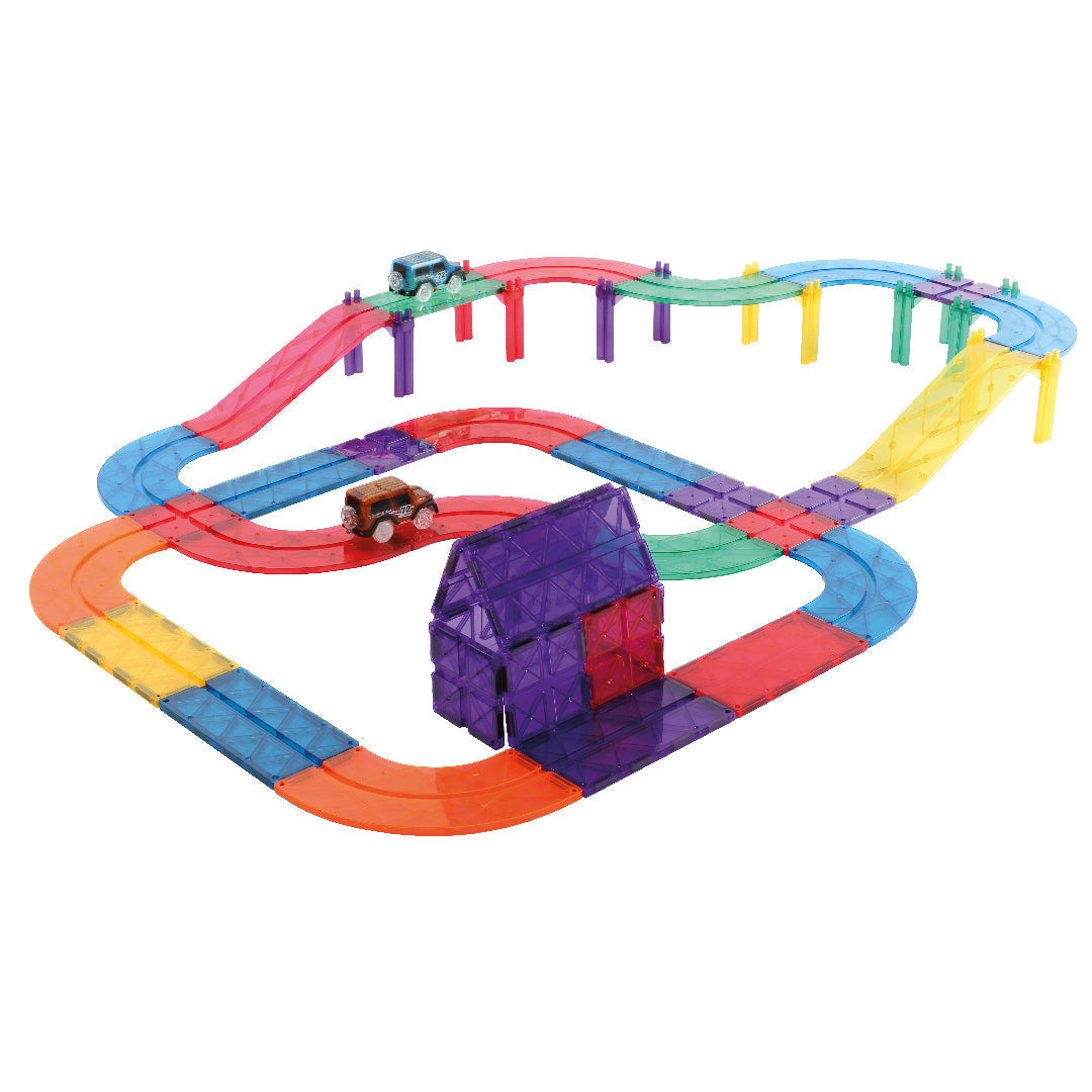 CleverClixx Race Track Intense Magnetic Building Set – 65 Pieces