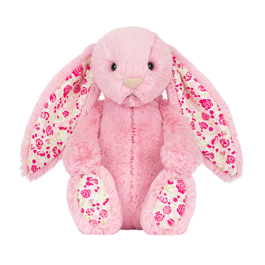 Pink Floral Bunny Plush Toy